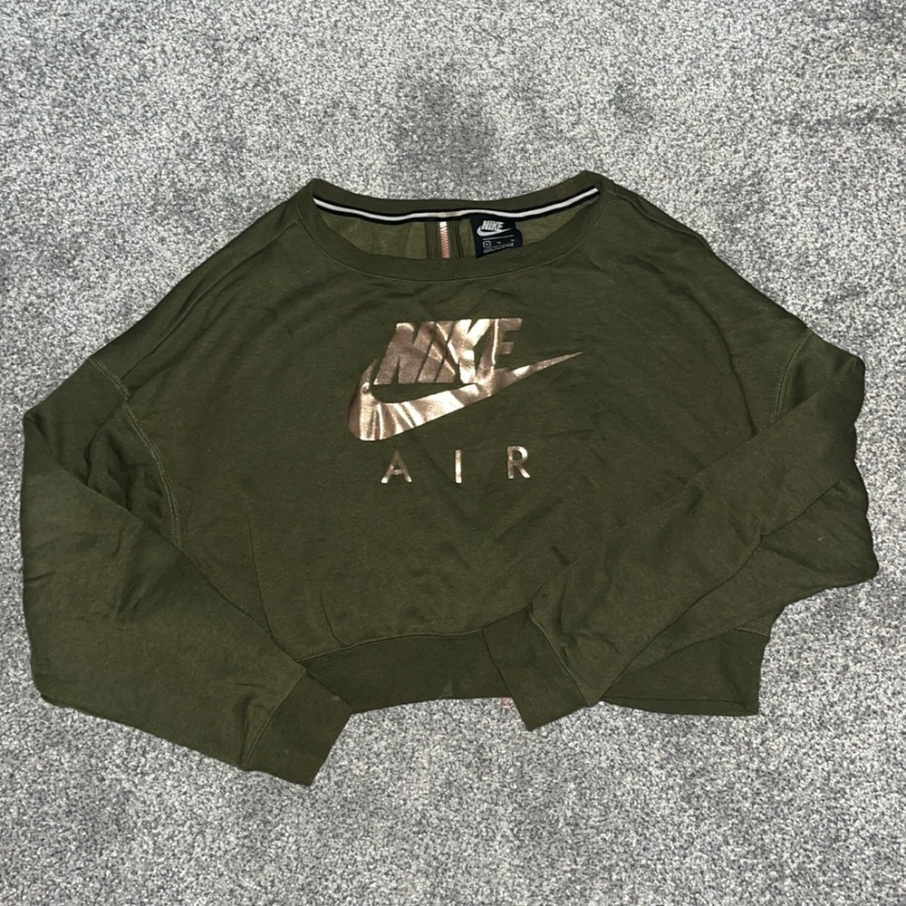 Nike Air Olive Green Crop Sweatshirt